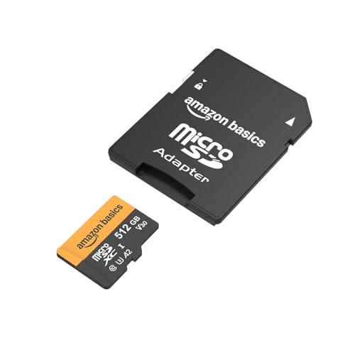 Amazon Basics 512 GB microSD Card | UHS-I U3 A2, up to 200 MB/s, for 4K/5K Video