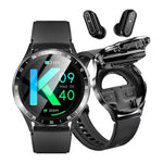 Montre intelligente X10 avec écouteurs Bluetooth tactiles (2-en-1) | Moniteur de fréquence cardiaque et de pression artérielle