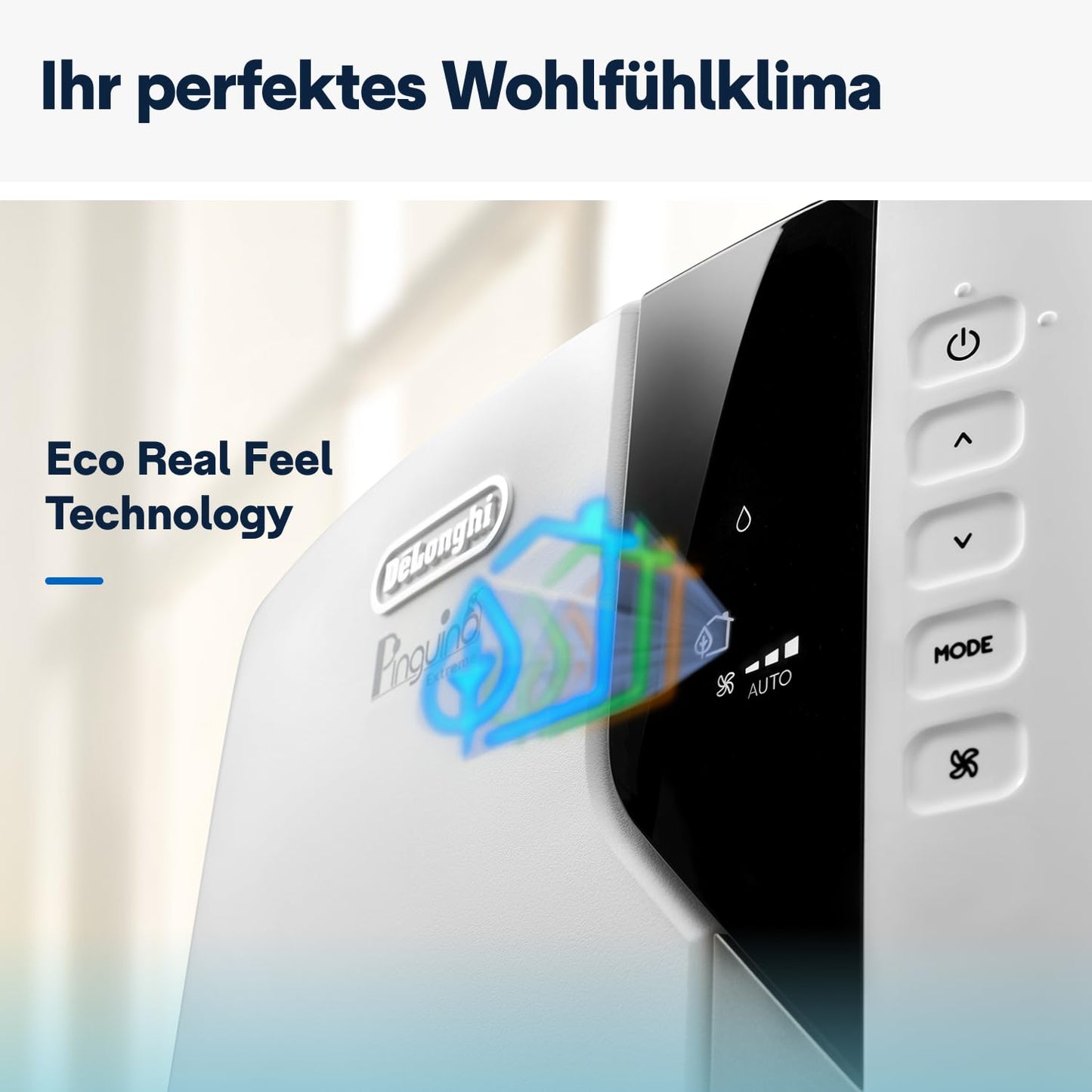 De'Longhi 'Pinguino PAC EX93' air conditioner with exhaust hose: Whisper Technology