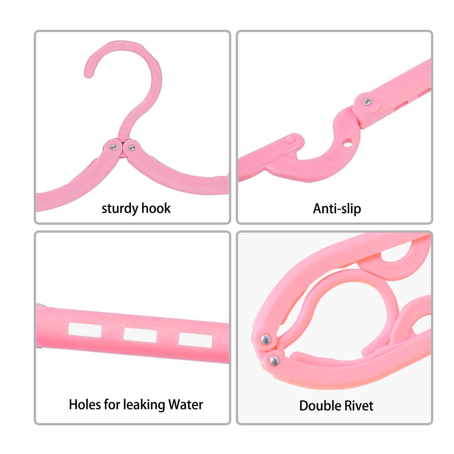 Foldable Travel Clothes Hangers (16 Pack) Made of Plastic for Home, Camping
