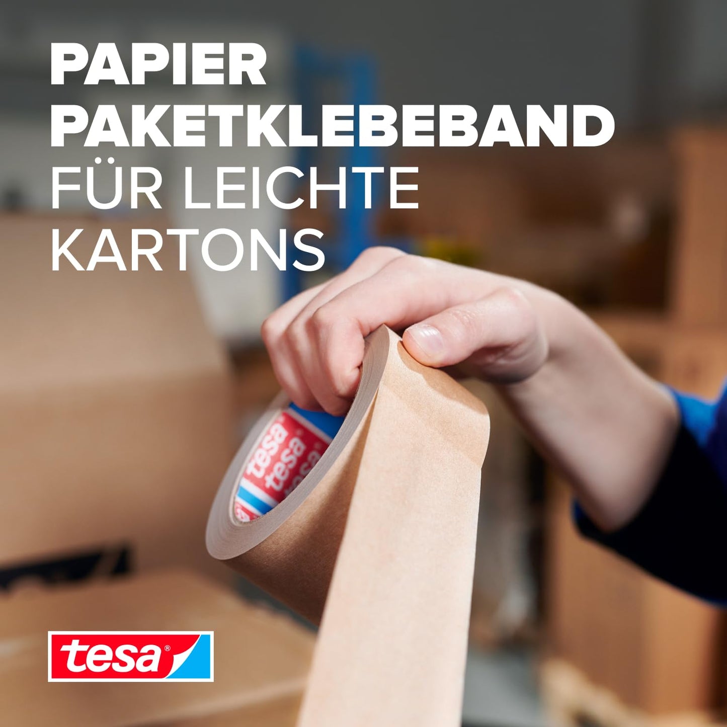 tesa parcel tape (brown): 6 rolls of 50m x 50mm, FSC-certified & recycling-friendly