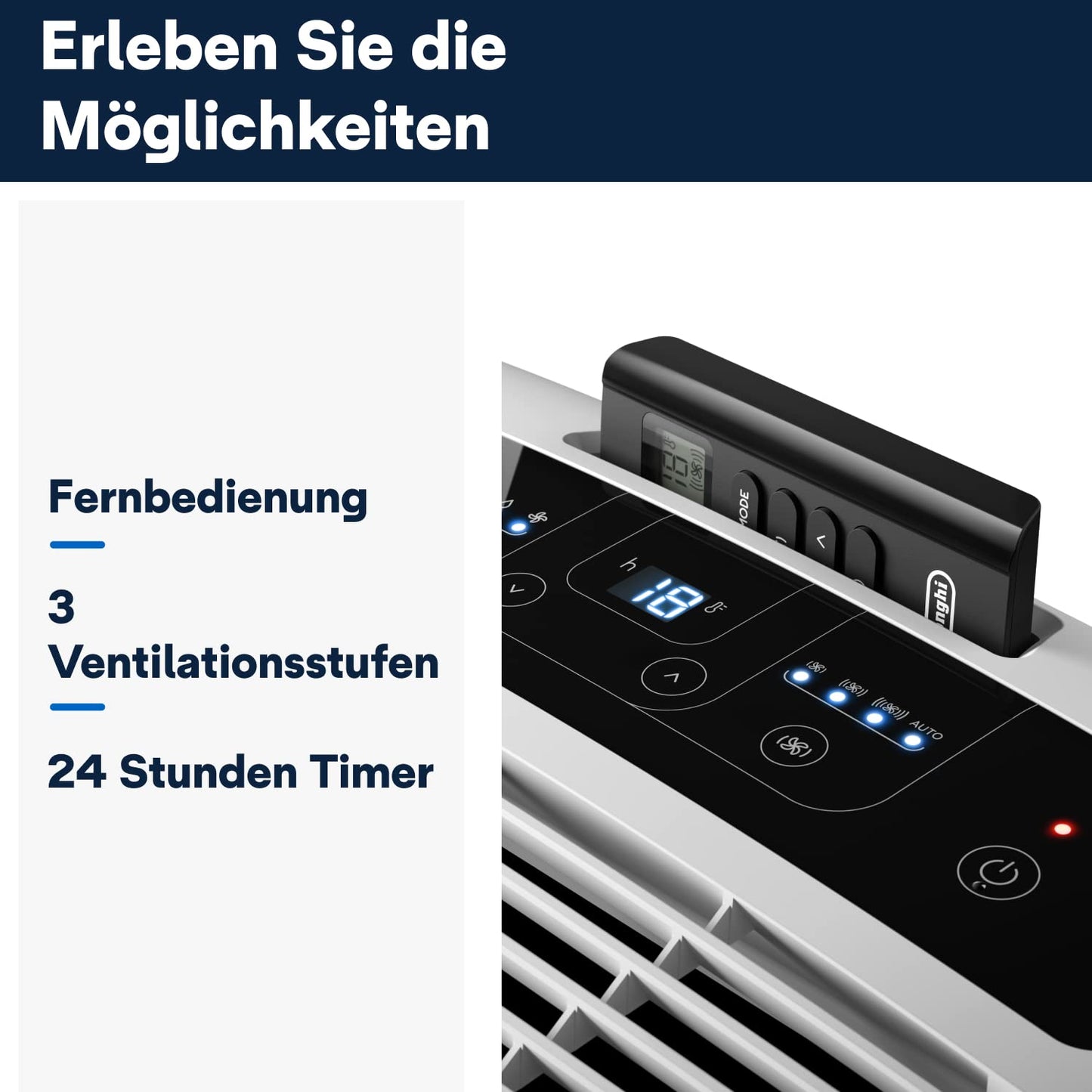 De'Longhi 'Pinguino' (PAC EM82) Portable Air Conditioner for Rooms up to 80m³ | 9,400 BTU, 2.4 kW