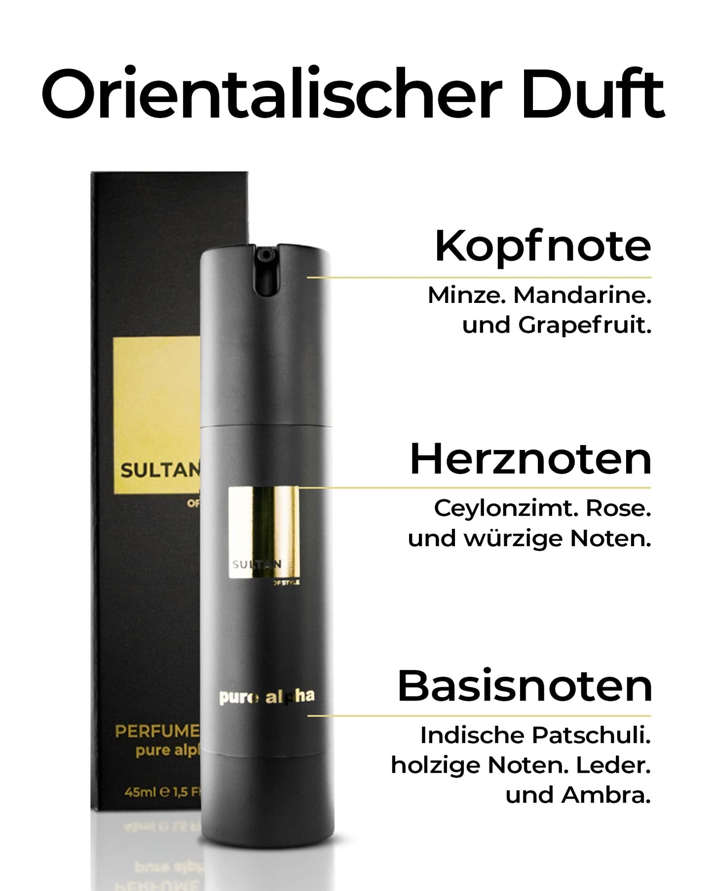 Sultan of Style 'Pure Alpha' Perfume Oil for Men | Spicy & Fresh Fragrance: 100% Alcohol-Free