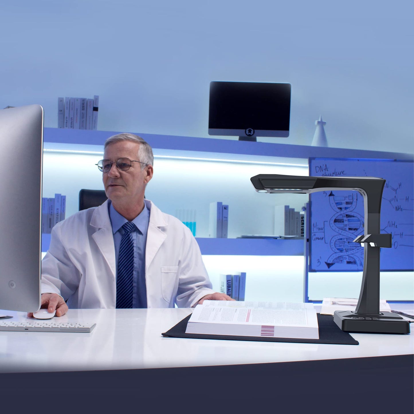 Professional book scanner 'CZUR ET24 Pro' with HDMI: 24MP with laser flattening technology