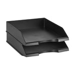 Amazon Basics (Set of 2) Stackable Desk Letter Trays in Black