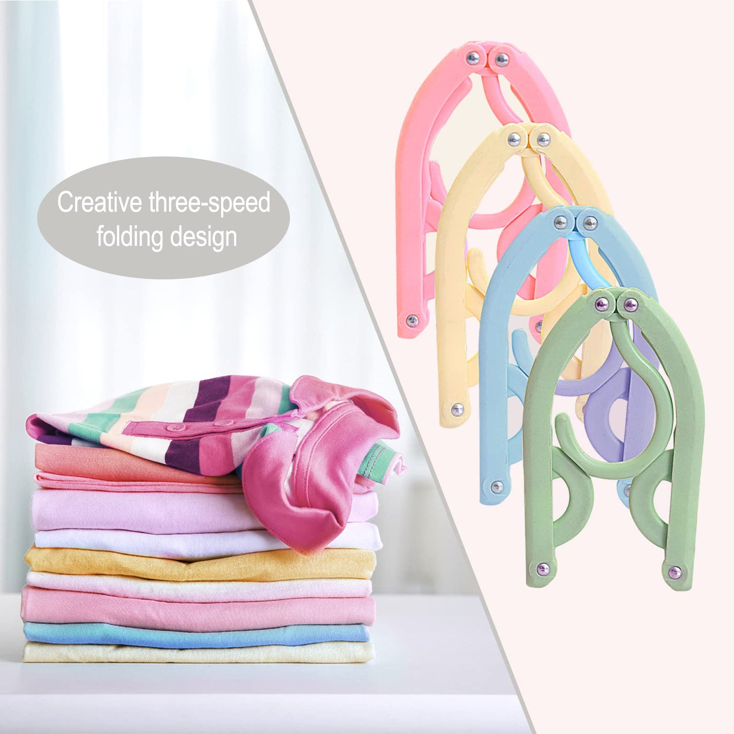 Foldable Travel Clothes Hangers (16 Pack) Made of Plastic for Home, Camping