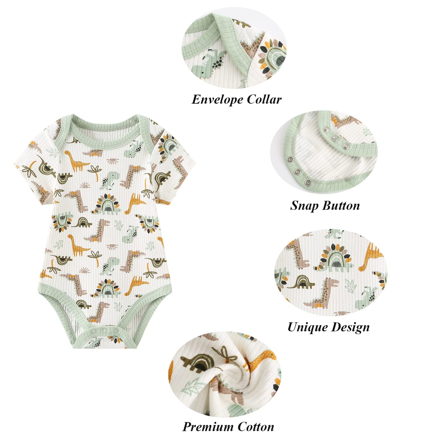 Short-sleeved bodysuits for boys and girls: Newborn cotton gift set