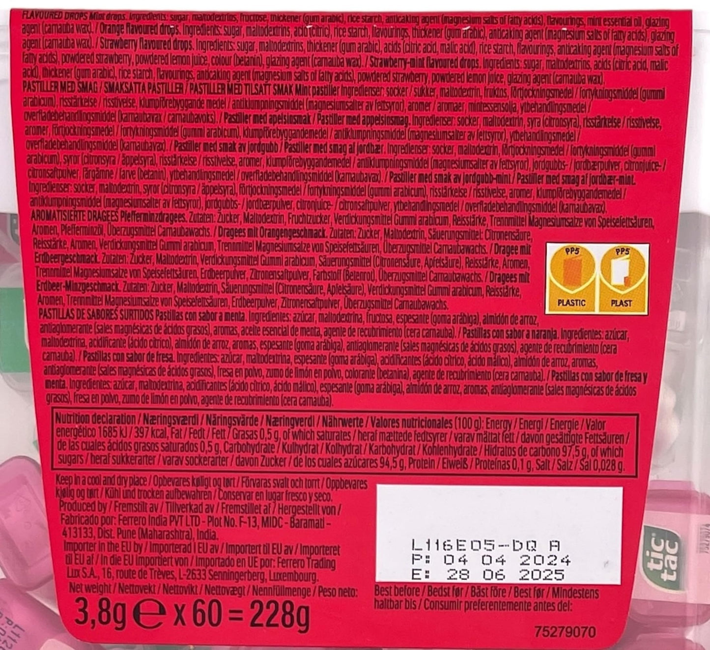 tic-tac Mini Mix 'Strawberry Edition' (228g) in 60 small boxes