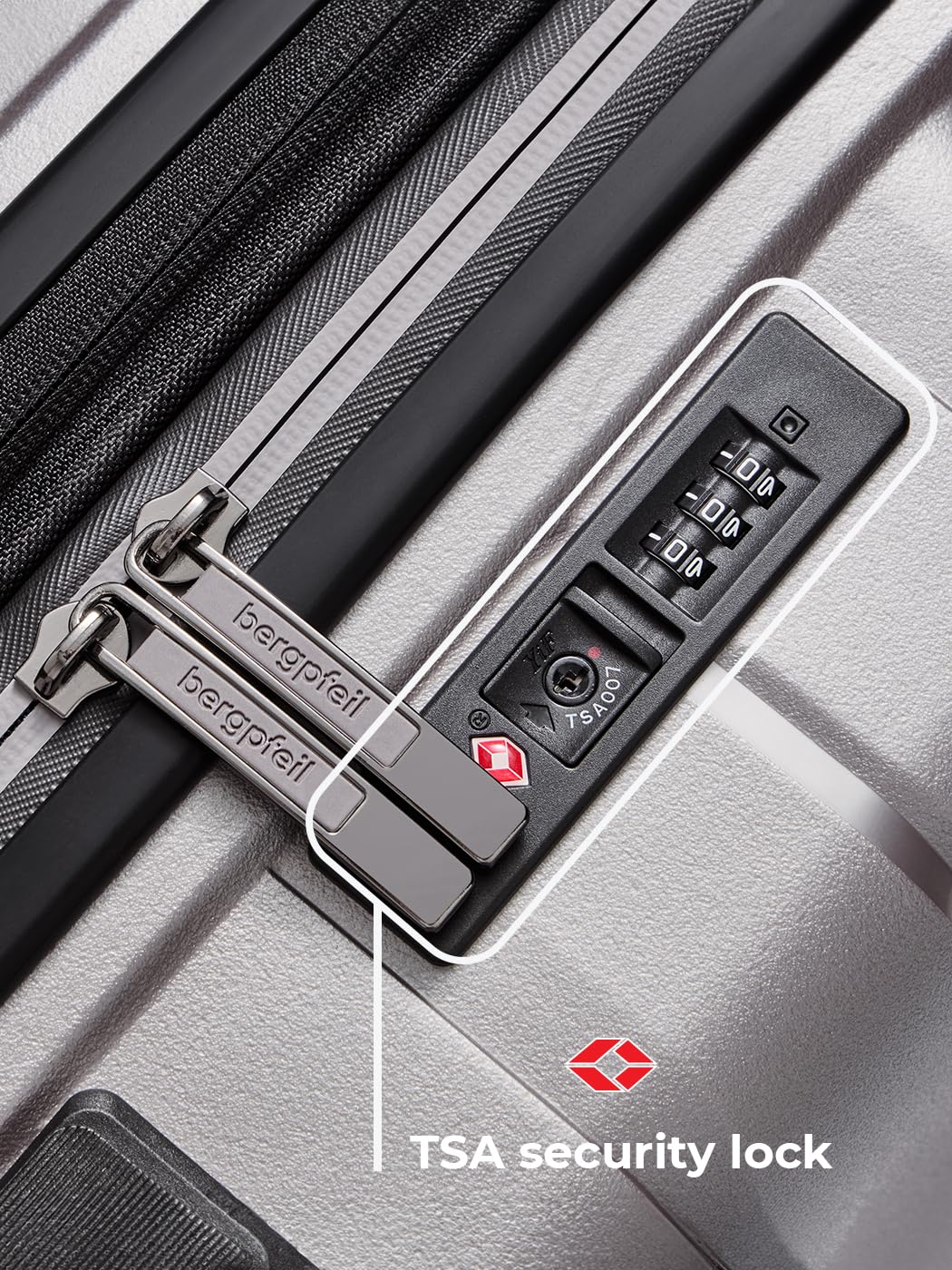 BERGPFEIL hard-shell travel suitcase set (3 pieces) with expansion pleat & TSA lock