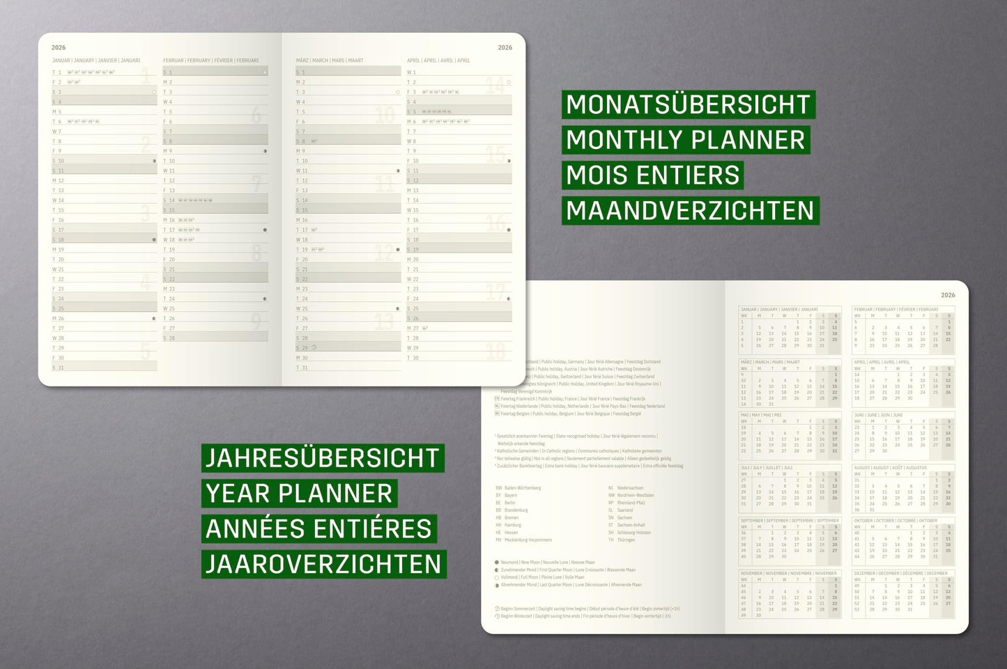 Planning book 2026 Extra-Large: A4+, hardcover, 192 pages, pen loop, archive pocket