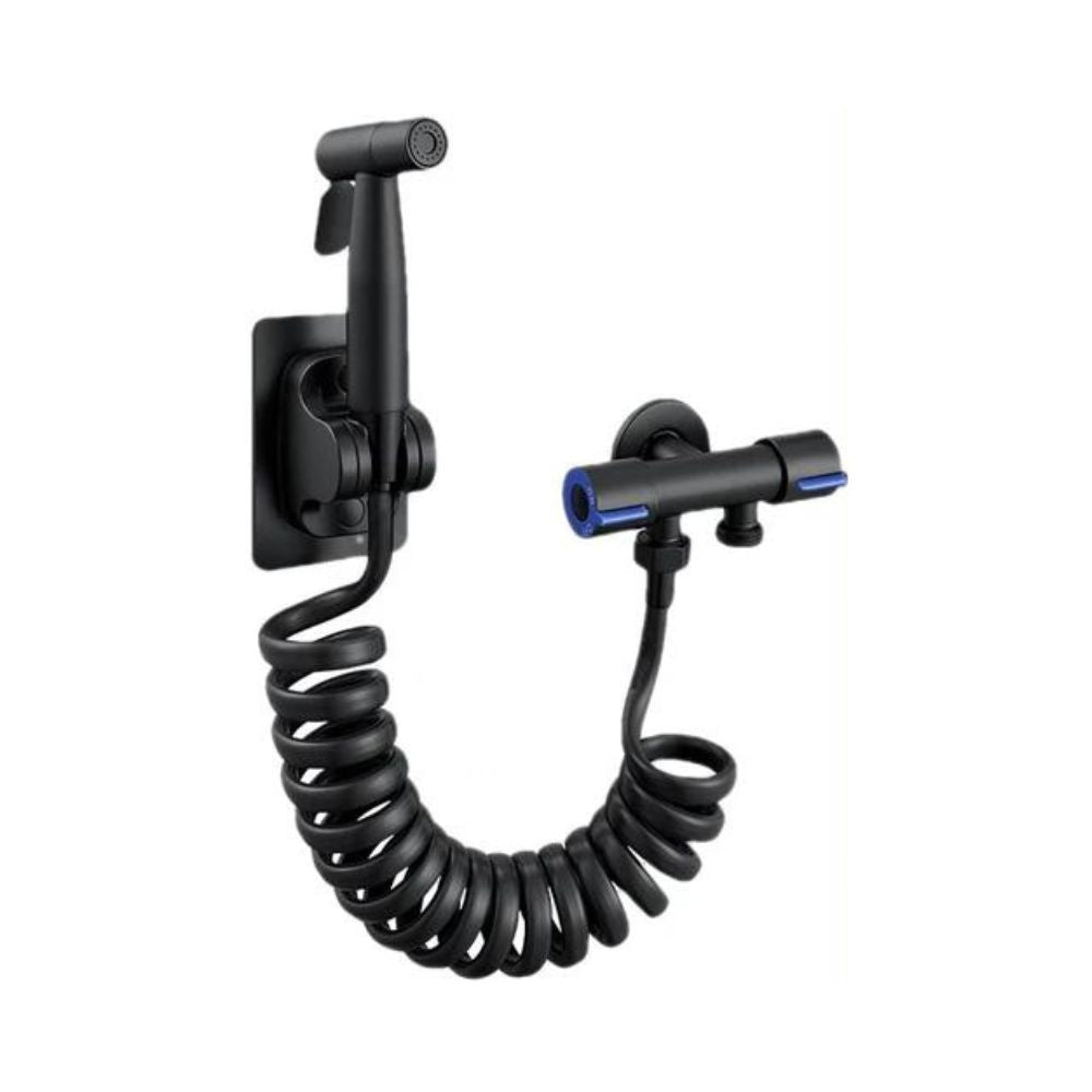 4-in-1 Handgehaltener Bidet-Spritzpistolen-Set aus Edelstahl (Schwarz)