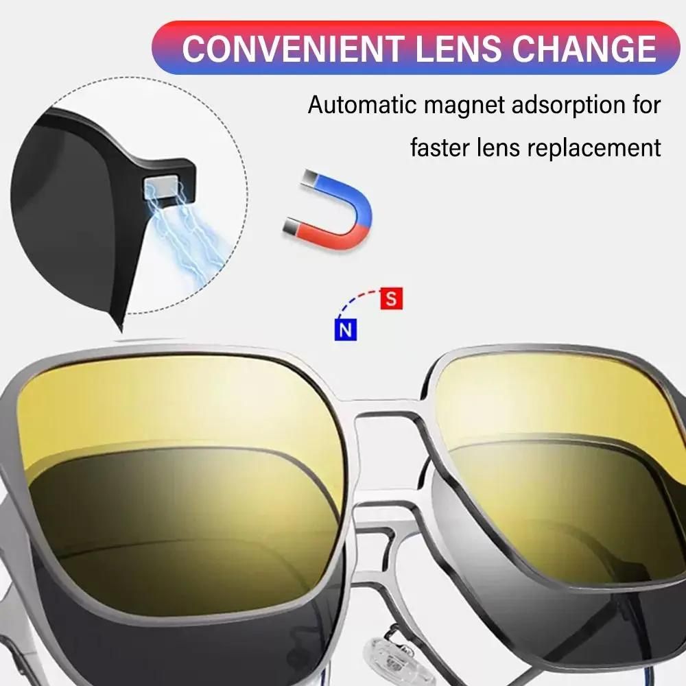 Magnetische Clip-On Nachtvision Polarisationsbrillen-Set mit Anti-Blaulicht1
