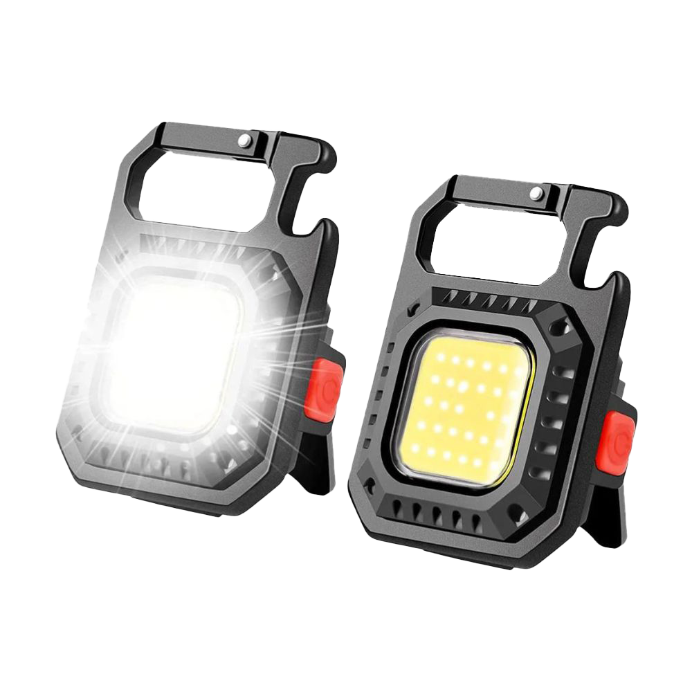 Porte-clés COB LED | 3 modes d'éclairage, pliable, rechargeable