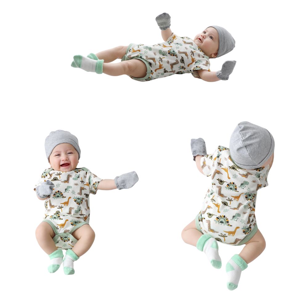 Short-sleeved bodysuits for boys and girls: Newborn cotton gift set