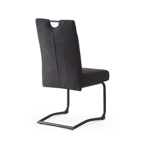 B&D home 2er-Set  Freischwinger Esszimmerstühle 'Sofia' | Modern Design in Anthrazit