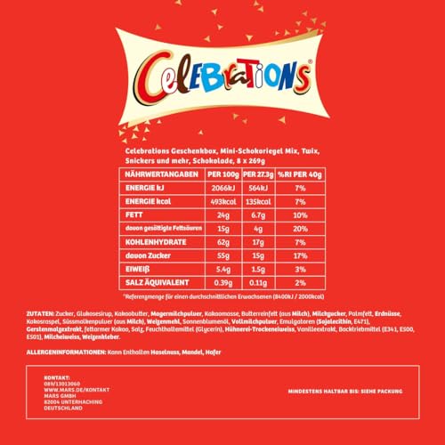 Celebrations Milk Chocolate Gift Box with Mini Chocolate Bars (8 x 269g)