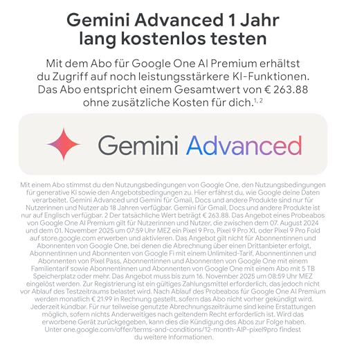 Google Pixel 9 Pro XL (128GB) with Gemini SIM-free, triple rear camera system, AI technology