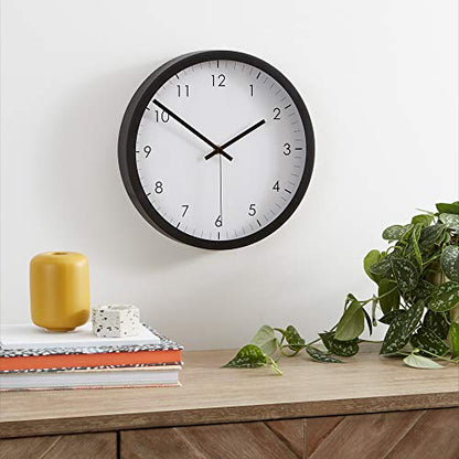 Amazon Basics Wall Clock (30cm): Battery-operated, Round, Easy-to-read, Silent