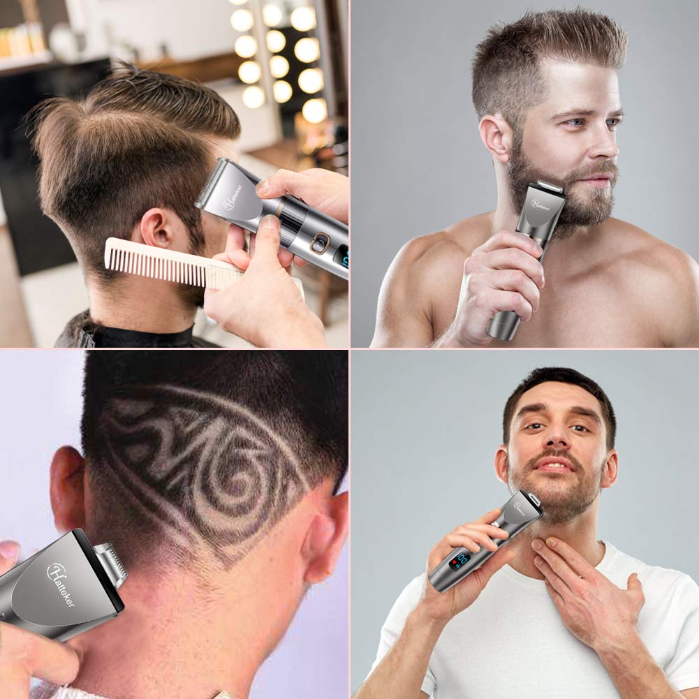 HATTEKER 3-in-1 professional hair clipper with beard trimmer, precision trimmer