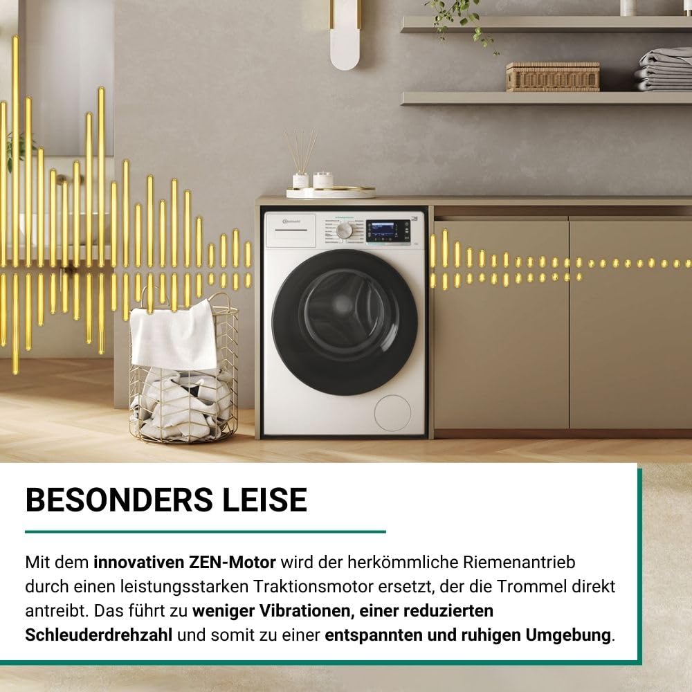 Bauknecht (B6R 88 SILENCE DE) washing machine (8kg) including steam function: Supreme Silence, ZEN motor