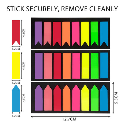 Sticky Notes (1200 pieces): Page markers - 3 designs, 8 colors
