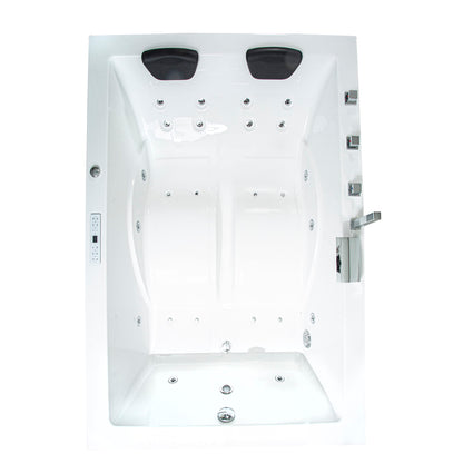 Basera® Premium Indoor Whirlpool XXL with 24 massage jets: Heating, LED, touch panel, Bluetooth