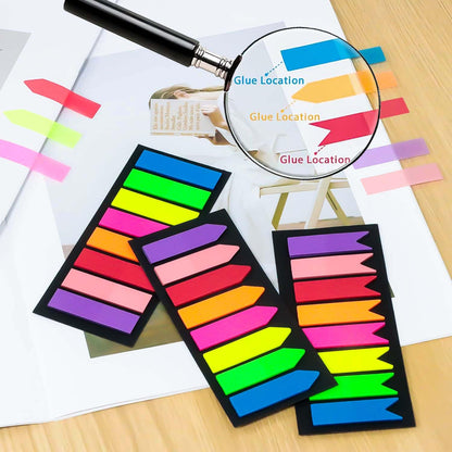 Sticky Notes (1200 pieces): Page markers - 3 designs, 8 colors