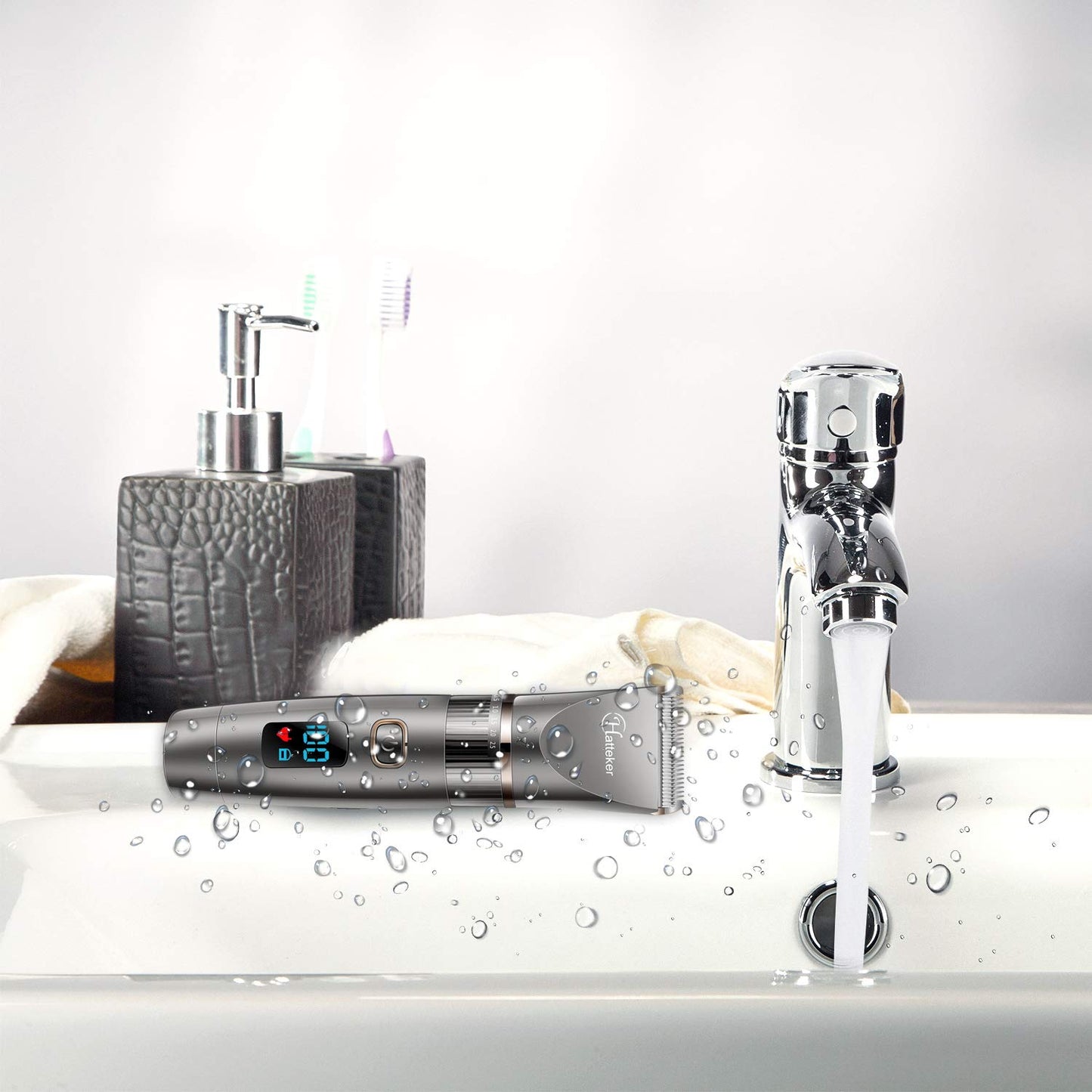 HATTEKER 3-in-1 professional hair clipper with beard trimmer, precision trimmer