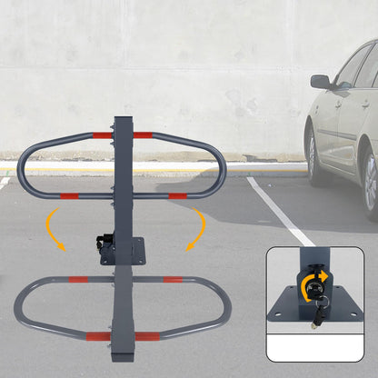 FIVMEN Verzinktes Parkplatzsperre | Klappbar mit Schlüsseln und Reflektierende Aufkleber