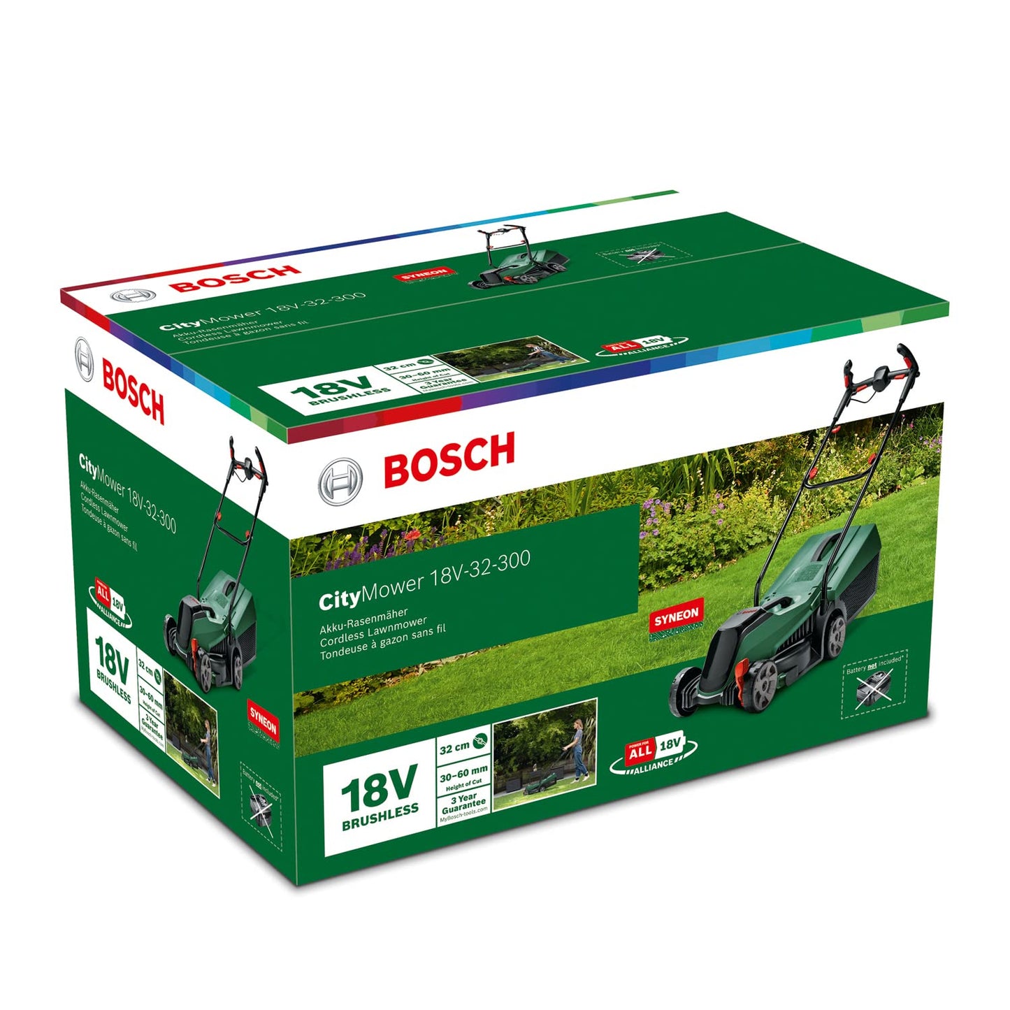 Bosch 'CityMower' cordless lawnmower 18V-32-300 | 1x 4.0Ah battery in the box