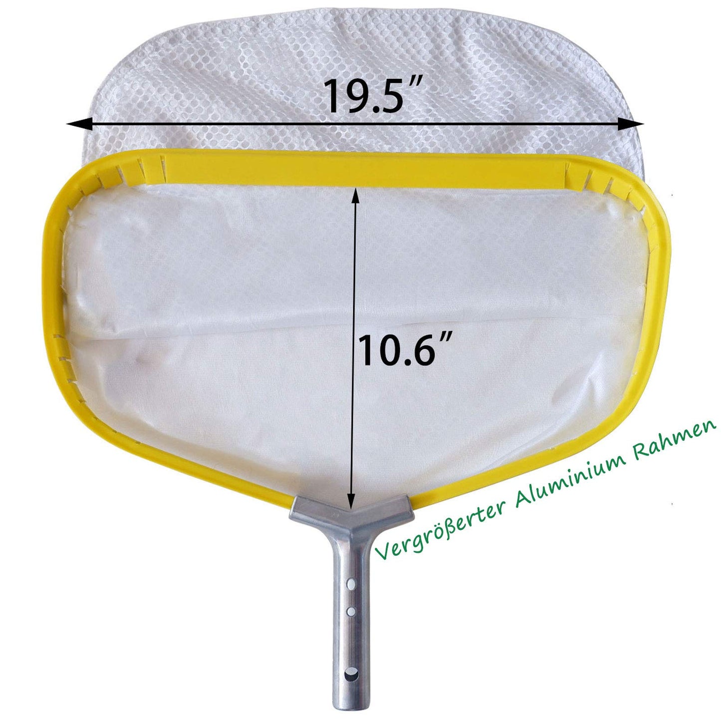Heavy-duty leaf net with aluminum frame: Deep net for pool cleaning