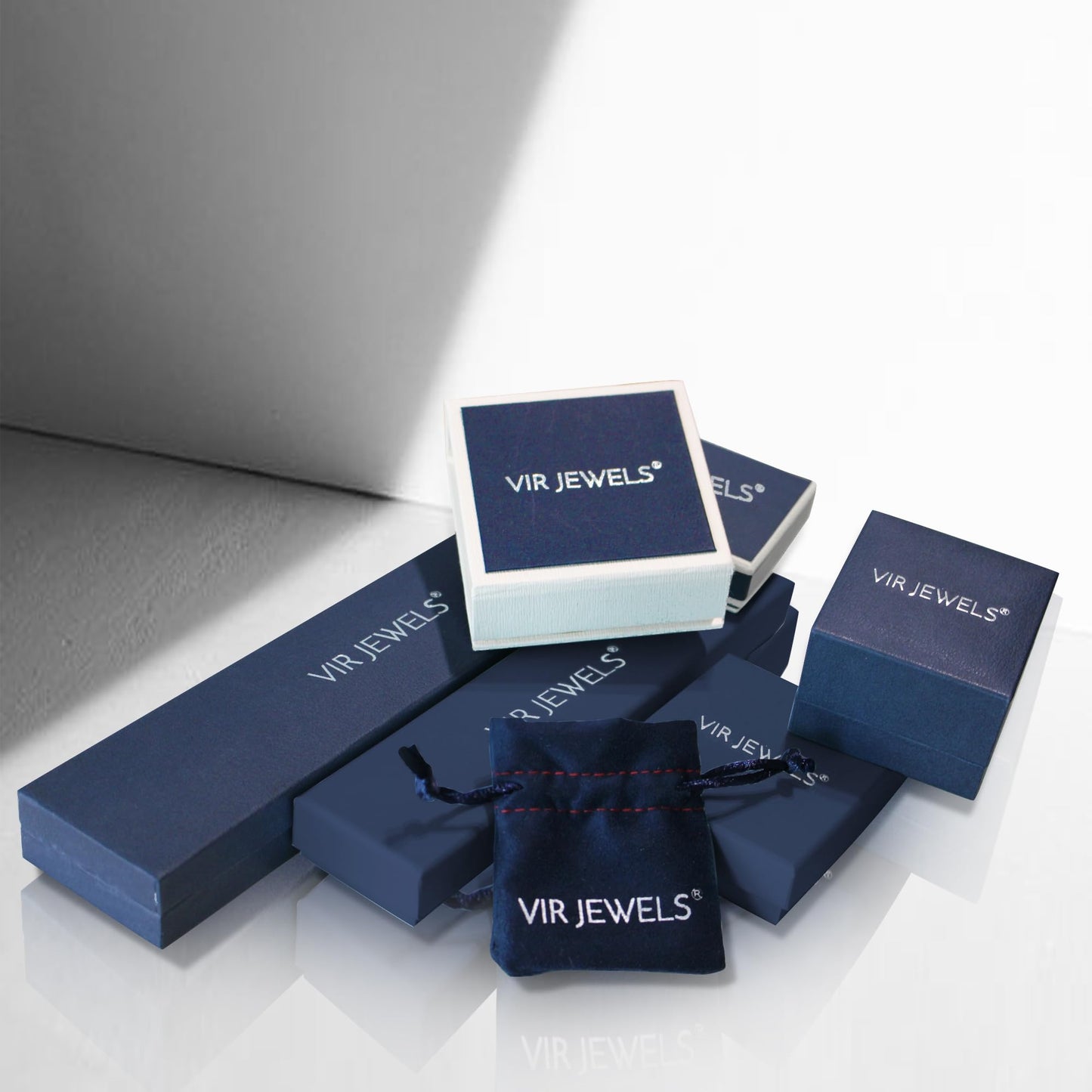 Vir Jewels Prinzessschliff 14 Kt Weißgold Diamant-Damenring: Weiß/Crystal (J)