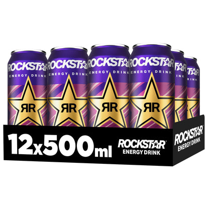 Rockstar Energy Drink (Tropical Guava) 12x 500ml- Refreshing drink for an energy boost