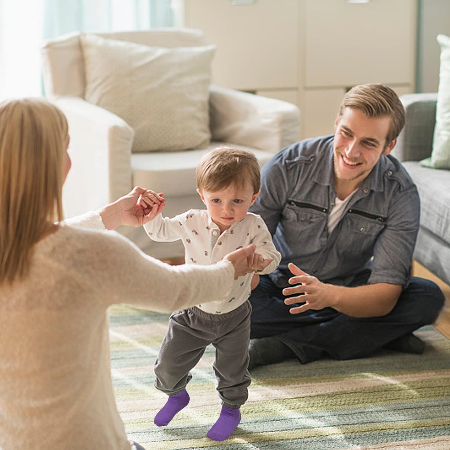 Kinder Stoppersocken (12 Paar): Antirutschsocken für Jungen, Mädchen | 3-5 Jahre