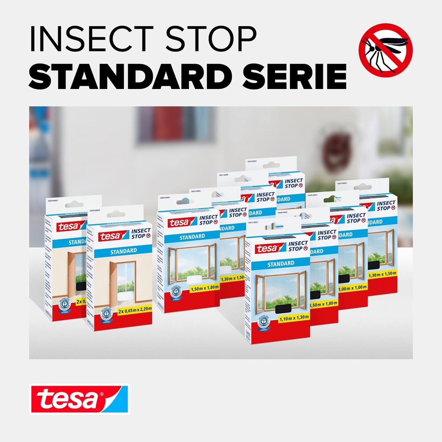 tesa 'Insect Stop' Standard fly screen (130x150cm) for windows: Cuttable