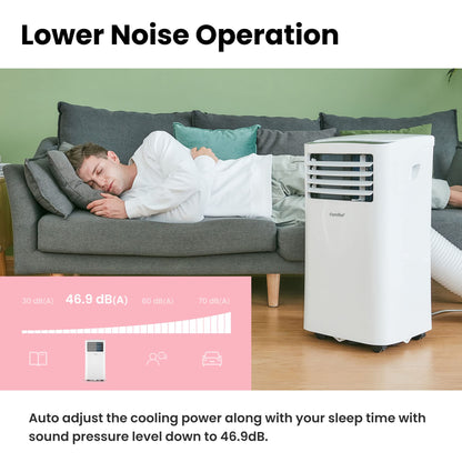 Comfee 3-in-1 Mobiles Klimagerät (MPPH-09CRN7) mit Abluftschlauch: 9000 BTU - 2,6kW