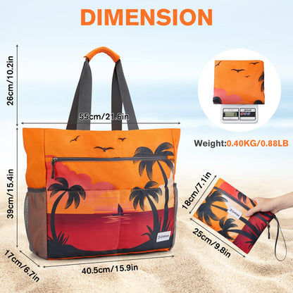 Waterproof beach bag XXL for family: Foldable, lightweight also for shopping