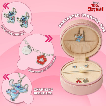 Disney Lilo & Stitch Schmuckset: Mickey & Minnie Mouse Armband, Halsband, Schmuckkästchen