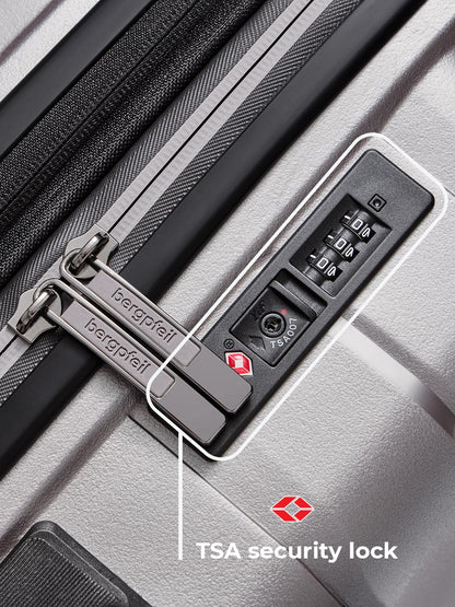 BERGPFEIL hard-shell travel suitcase set (3 pieces) with expansion pleat &amp; TSA lock 