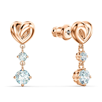 Swarovski 'Lifelong Heart' Drop-Ohrhänger: Funkelnd mit Roségold-Legierungsschicht