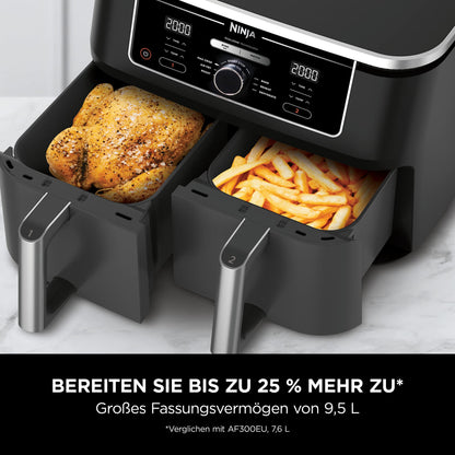Ninja Dual-Zone Air Fryer AF400EU (9.5 L): 6 Cooking Functions | Black