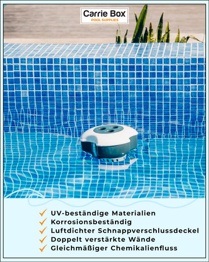 Carrie Box Dosing Float incl. Thermometer: Chlorine Dosing Device, Adjustable, 20 to 200g