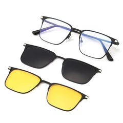 Ensemble de lunettes polarisées de vision nocturne à clipser avec anti-lumière bleue