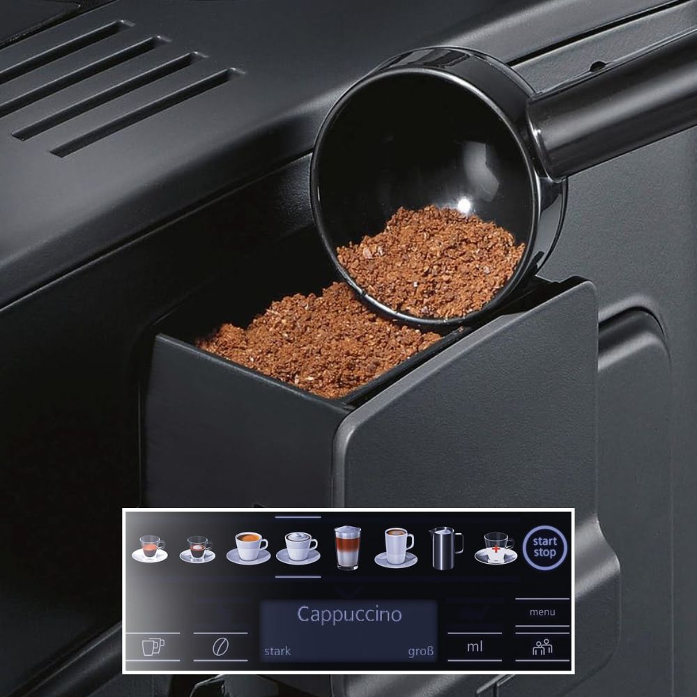 SIEMENS 'EQ6 Plus S300' fully automatic coffee machine for many coffee specialties, milk frother, ceramic grinder