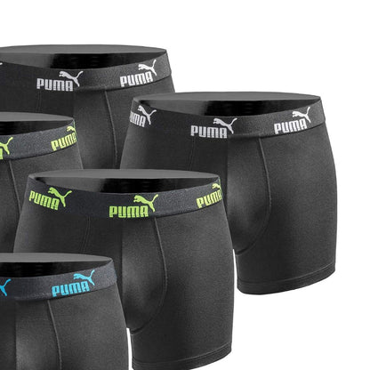 PUMA Men's Boxer Shorts (6-pack): New Triple Black, Cotton &amp; Elastane