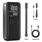 CARSUN Portable Electric Air Pump with Dual Screen | Pressure Gauge, Power Bank Function, LED Light