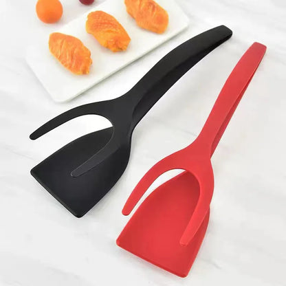 Spatule 2 en 1 | Antiadhésif : pour œufs au plat - pizza - grill - viande 